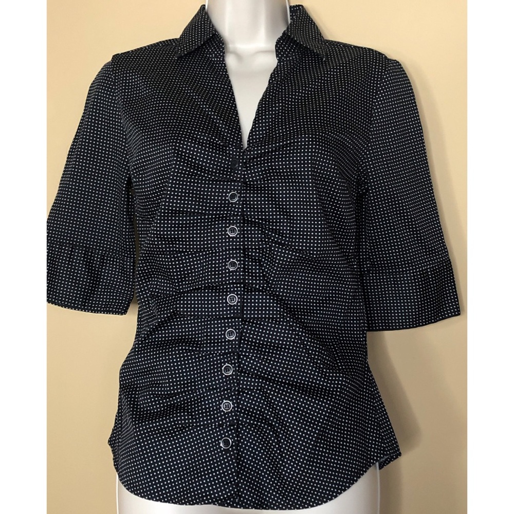 New York & Company Polka Dotted Dress Shirt